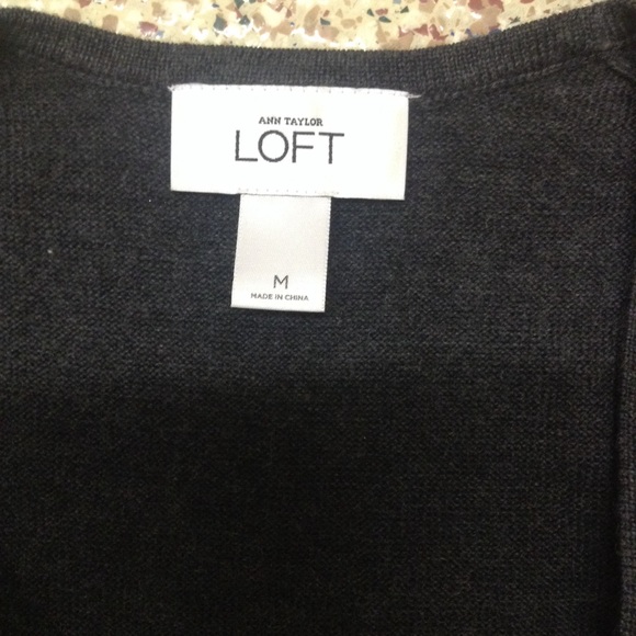 Gray merino wool wrap sweater dress Loft size M - Picture 3 of 6